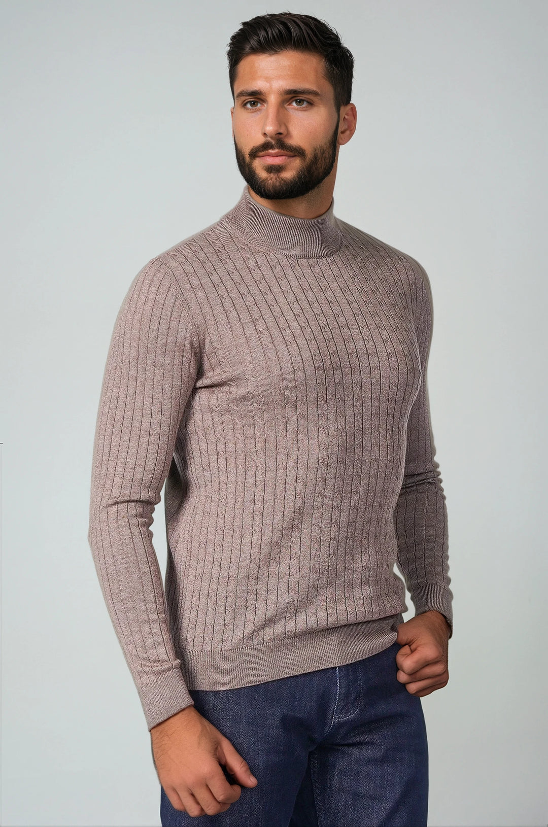 Fine Gauge Cable Knit Mockneck Sweater - 7 Downie St.®