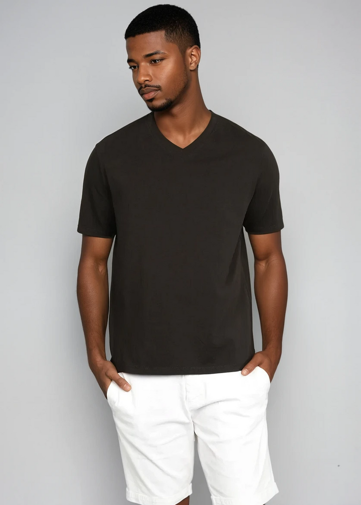 Black Stretch V-Neck T-Shirt - 7 Downie St.®