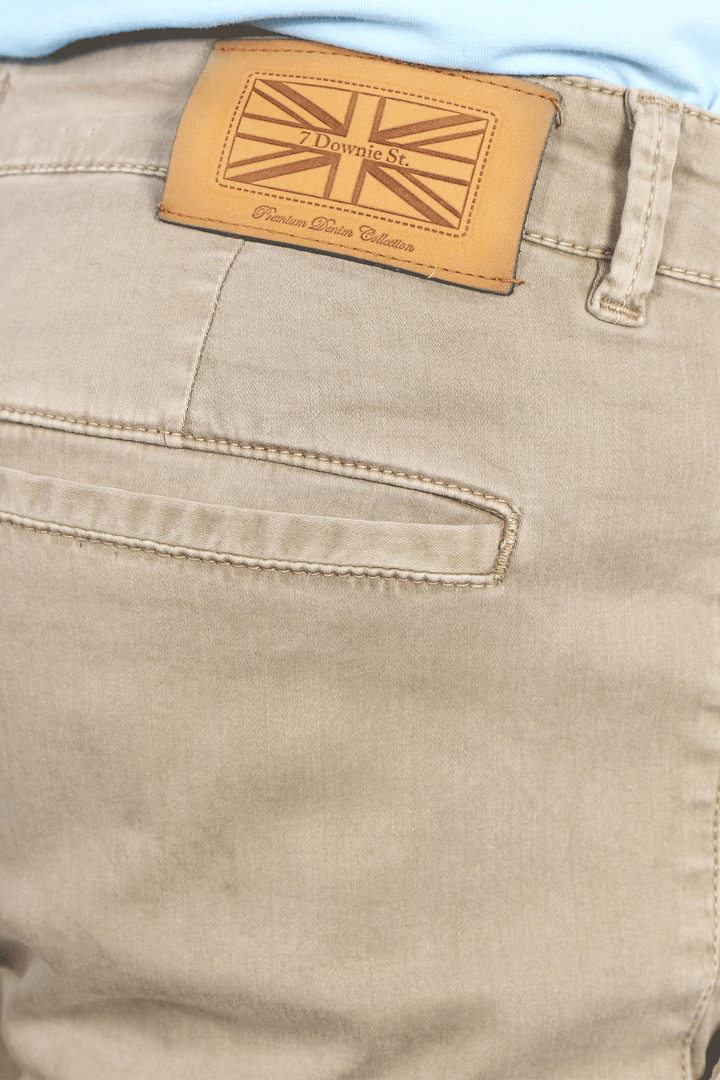Flat Front Stretch Pants in Oatmeal - 7 Downie St.®