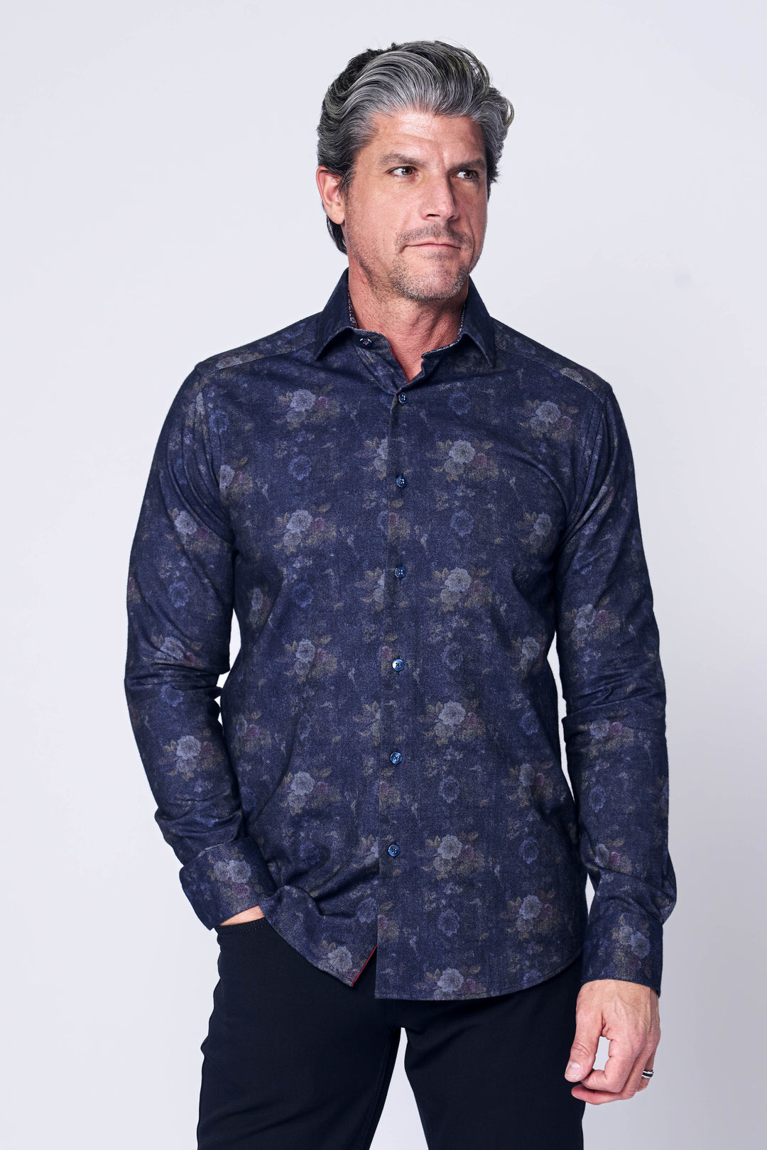 104 A LONG SLEEVES SHIRT IN NAVY - 7 Downie St.®