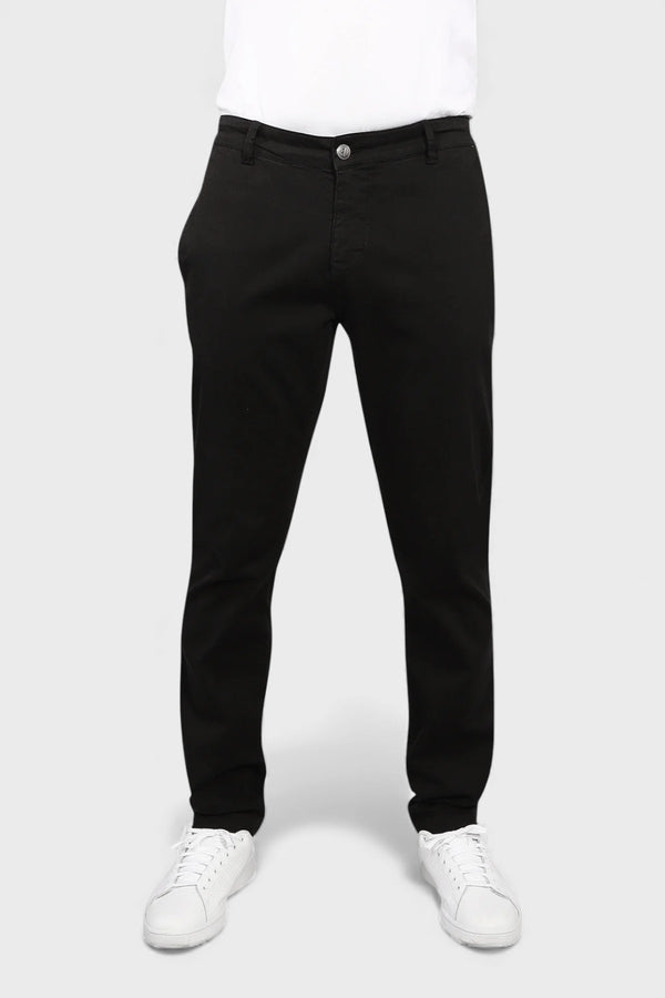 Flat Front Stretch Pants in Black