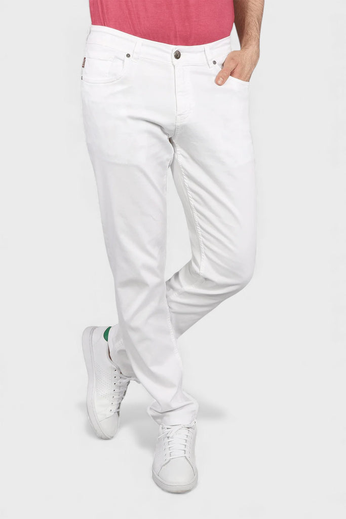 Five Pocket Stretch Pants in White | 7 Downie St.®