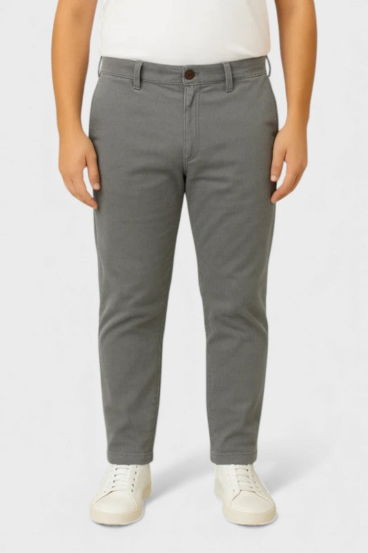 FINAL SALE - Flat Front Stretch Pants in Steel Blue