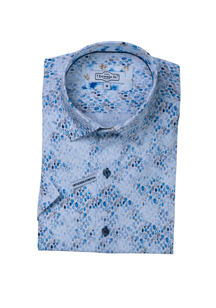 9012  Short Sleeve Sport Shirts in Blue