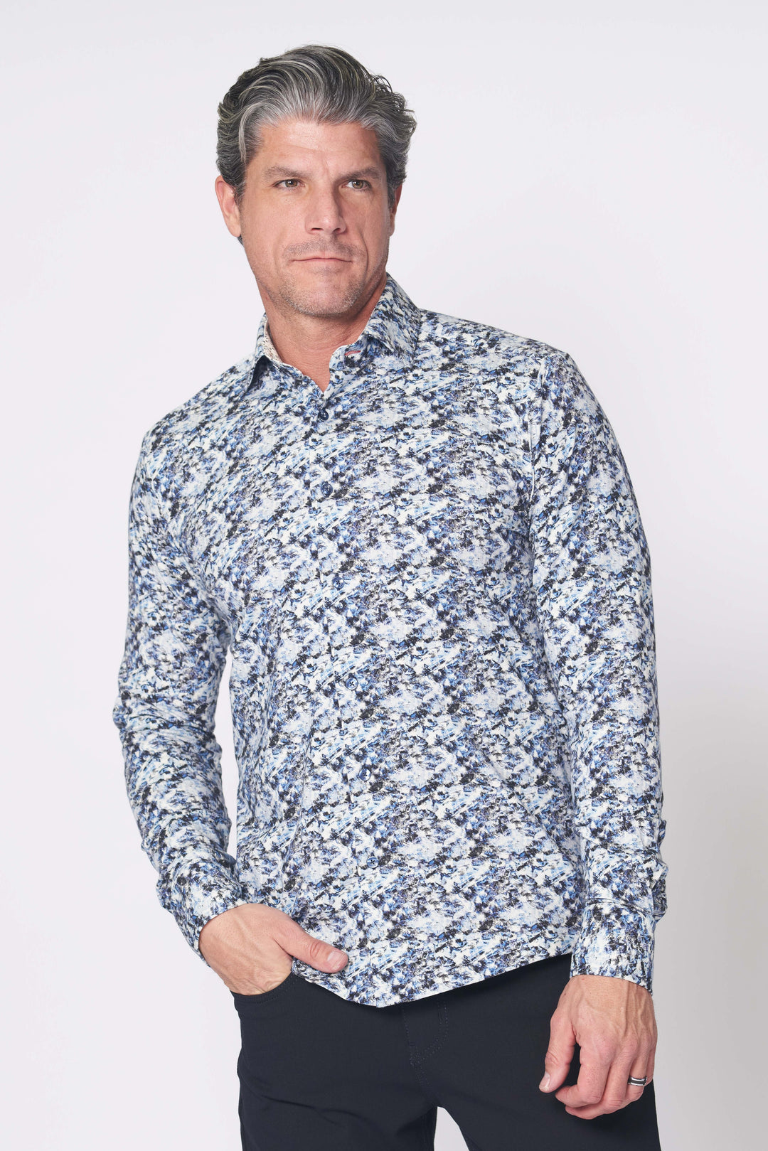 92 AMORE LONG SLEEVES SHIRT IN NAVY - 7 Downie St.®