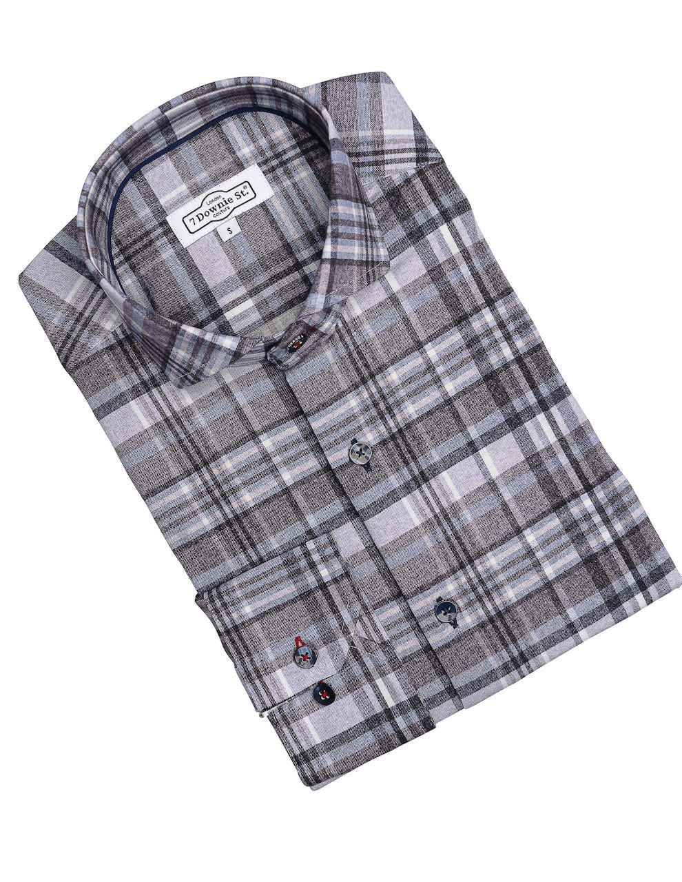 Navy Long Sleeve Sport Shirt made of cotton and elastane for comfort and flexibility.