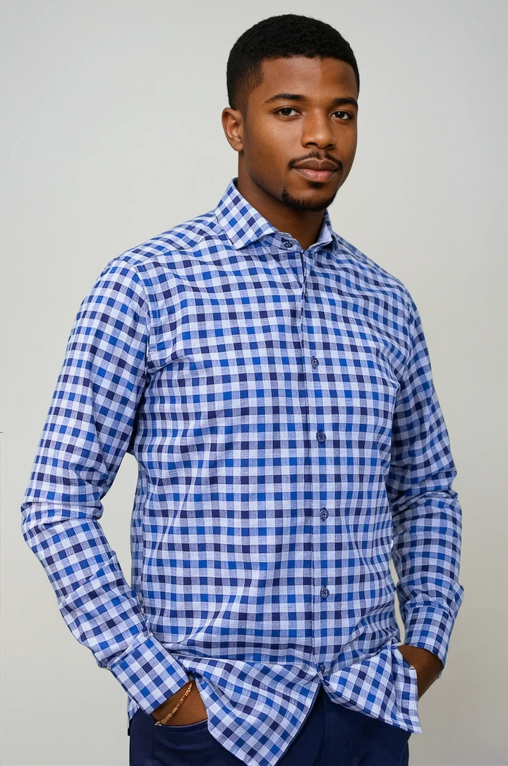 Blue Long Sleeve Sport Shirt