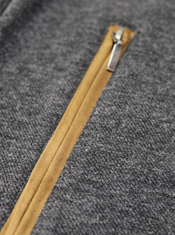ARIA FULL ZIP WITH SUEDE ACCENT