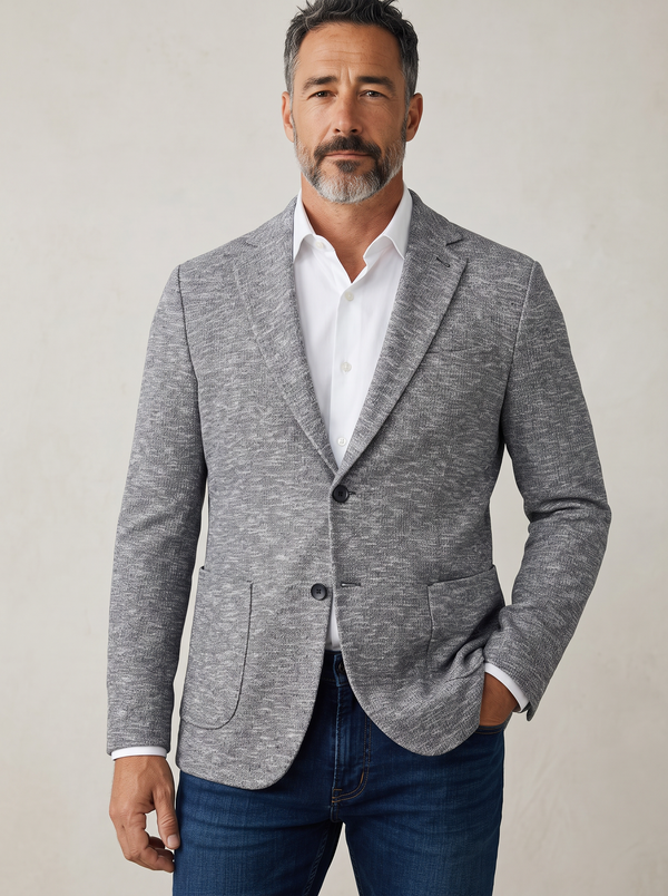 ARLINGTON MID GREY RIB KNIT SPORT COAT