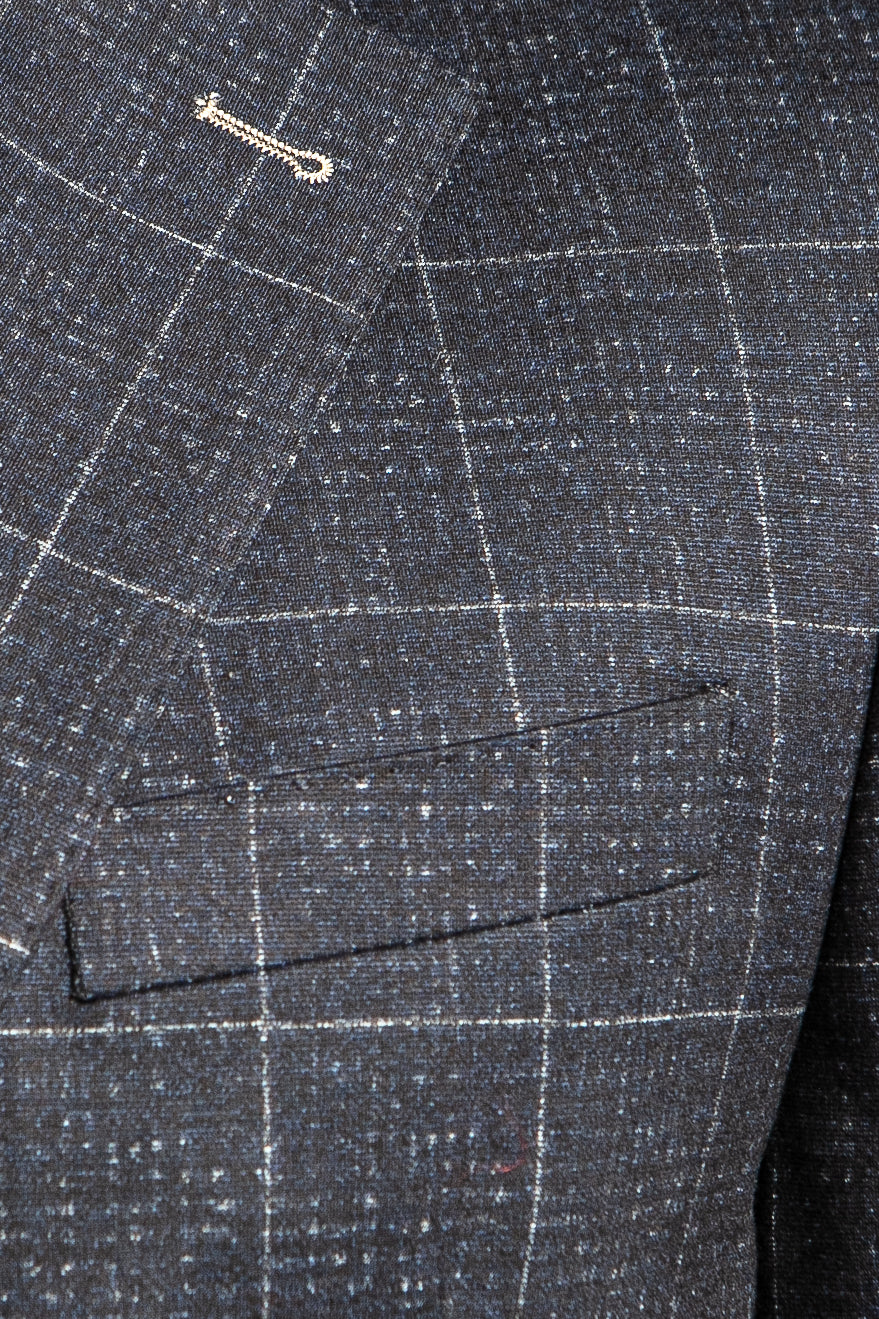 Apollo Navy Plaid Stretch Blazer - 7 Downie St.®