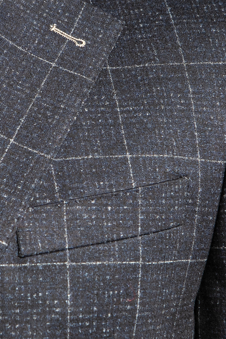 Apollo Navy Plaid Stretch Blazer - 7 Downie St.®