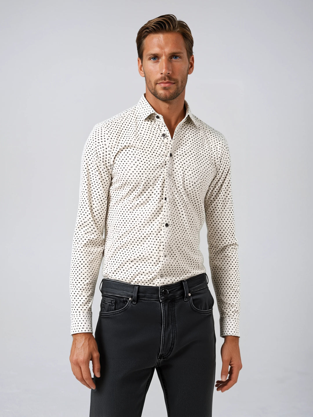 White Long Sleeve Sport Shirt