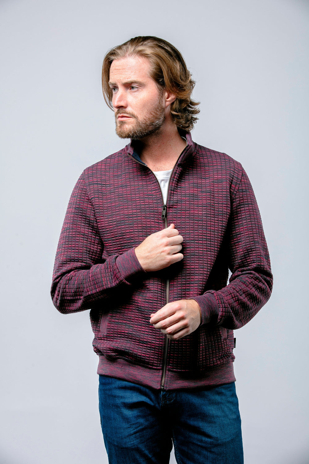 Brixton Plum Full Zip Sweater - 7 Downie St.®