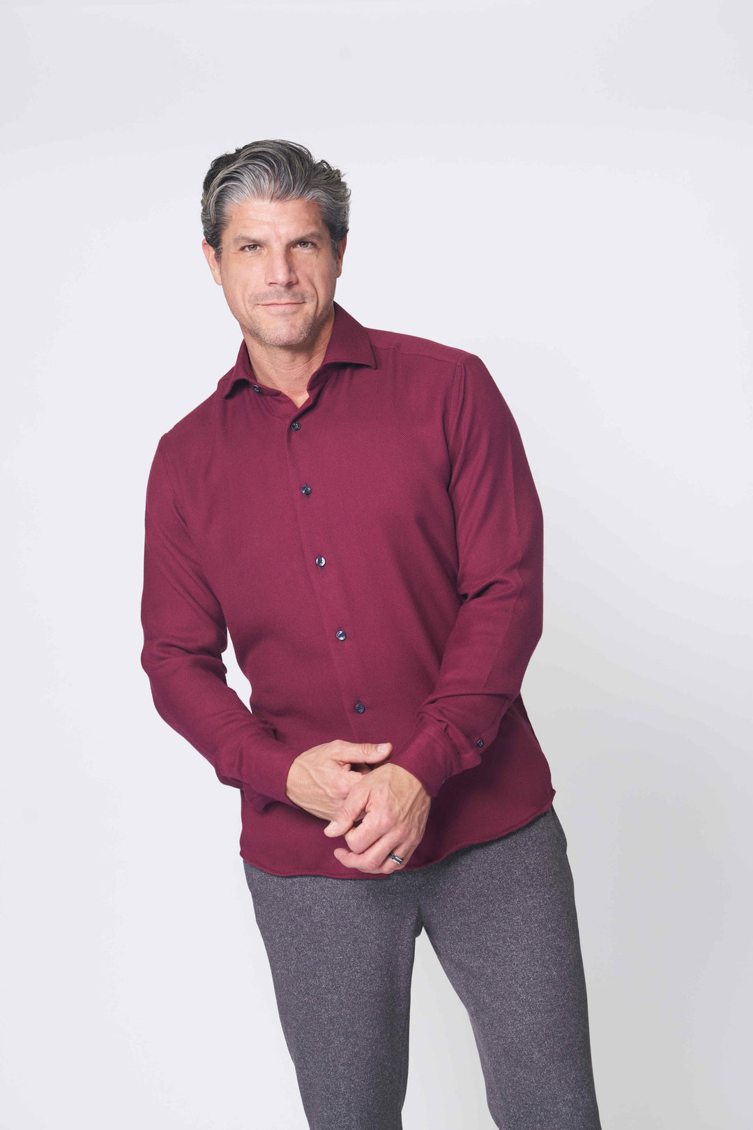 CER 12 LONGSLEEVE SHIRT IN BURGUNDY - 7 Downie St.®