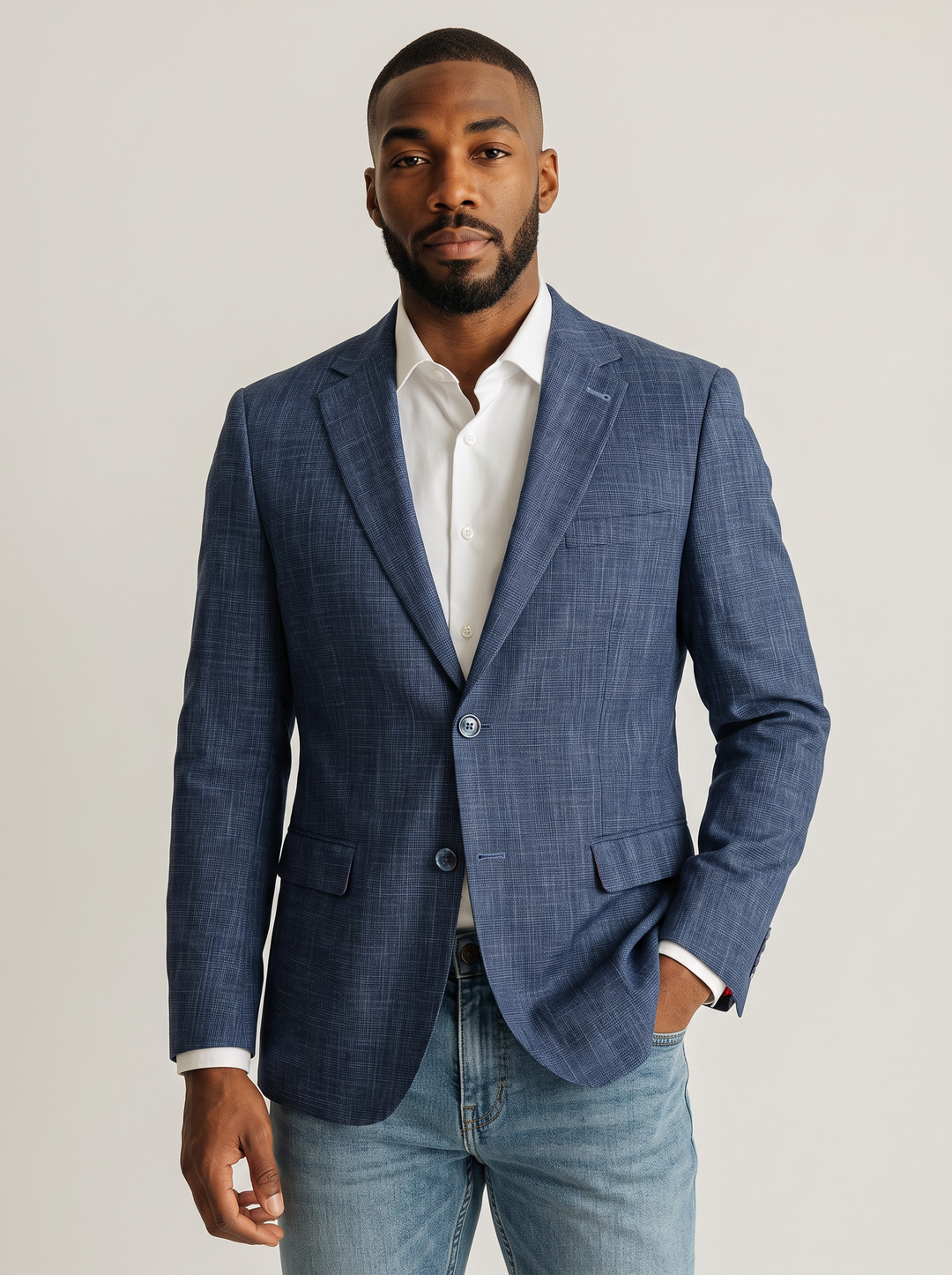 DALTON NAVY GLEN PLAID STRETCH WOVEN SPORT COAT