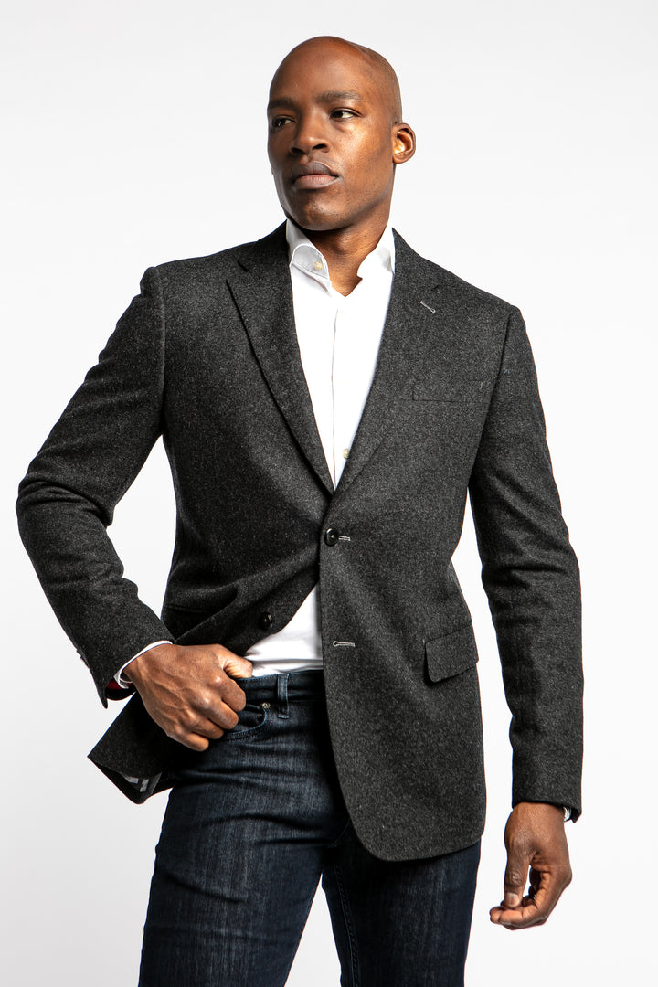 Fenway Charcoal Solid Wool Blend Sport Coat - 7 Downie St.®