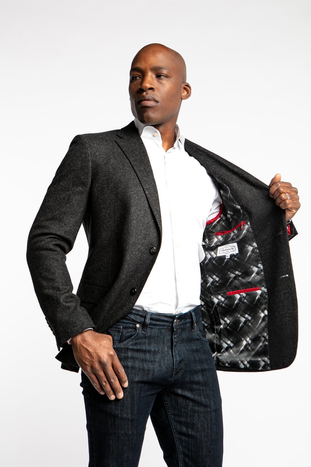 Fenway Charcoal Solid Wool Blend Sport Coat - 7 Downie St.®