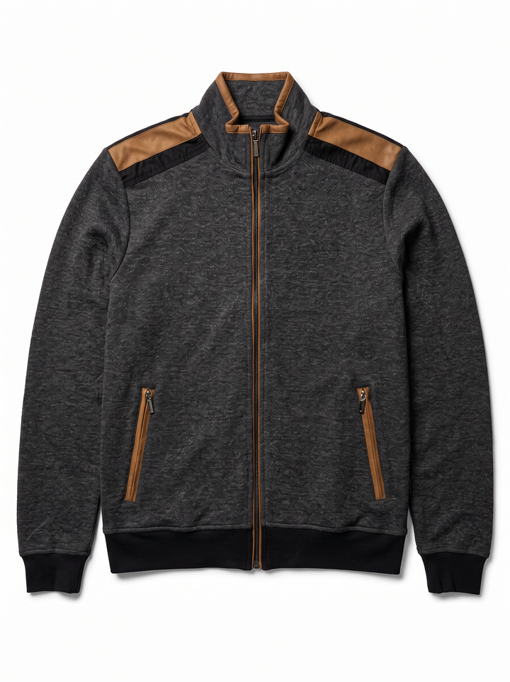 Aria Full Zip With Suede Accent