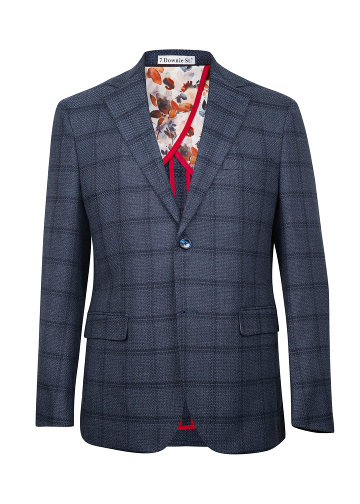 Huron Navy Windowpane Stretch Woven Sport Coat