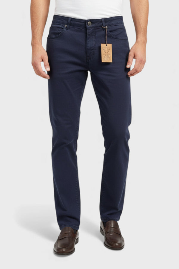 Five Pocket Stretch Pants in Navy