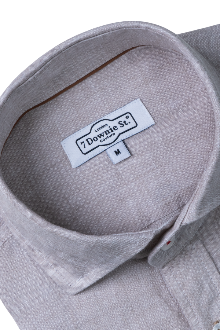 Islington Linen Camel Long Sleeve Sport Shirts