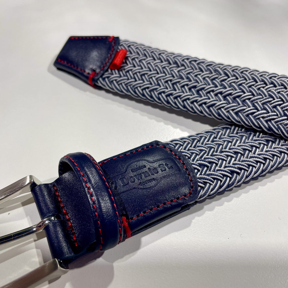 Stretch Woven Belt Navy Grey - 7 Downie St.®