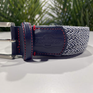 Stretch Woven Belt Navy Grey - 7 Downie St.®