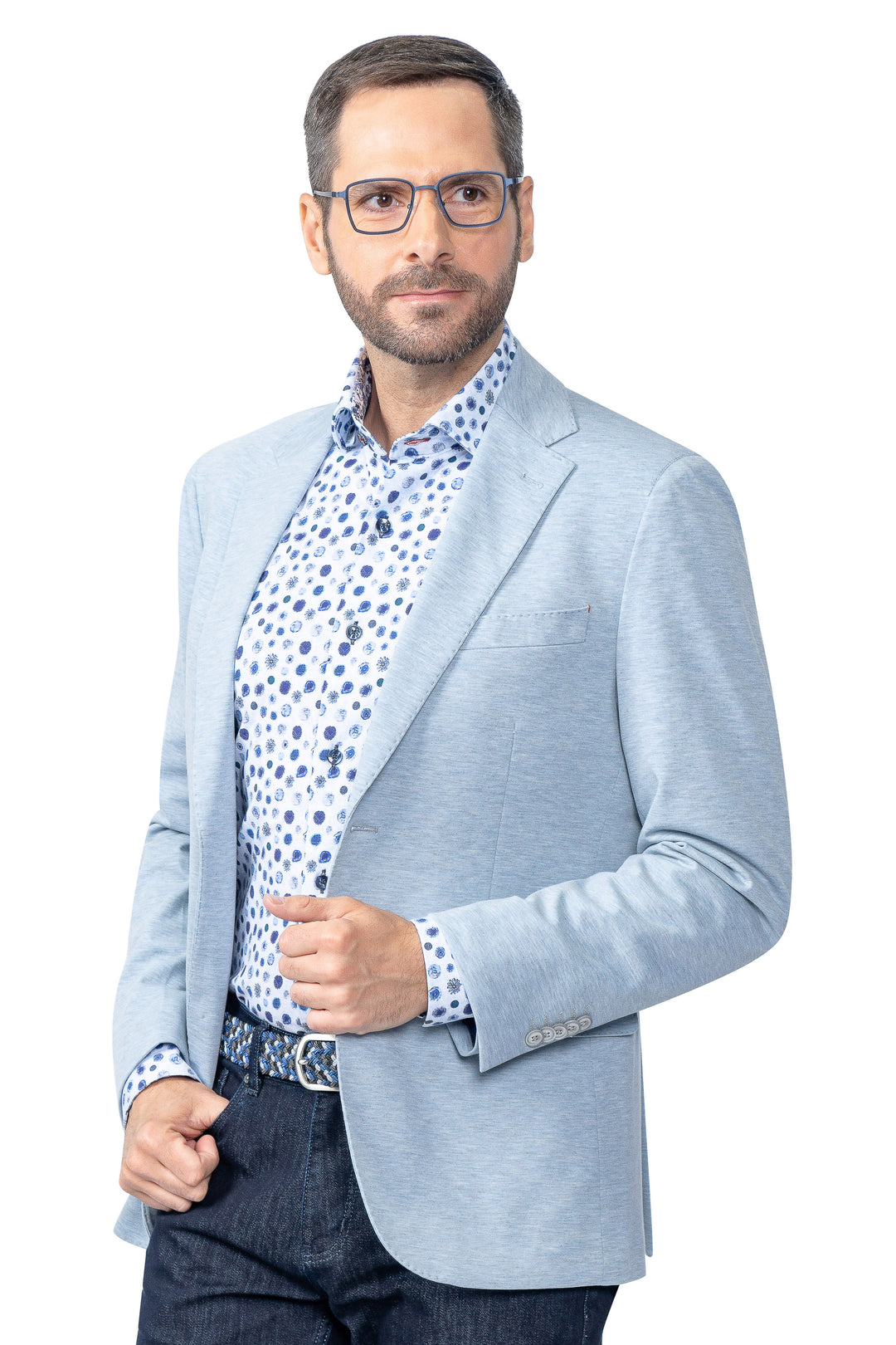 Logan Light Blue Travel Stretch Blazer