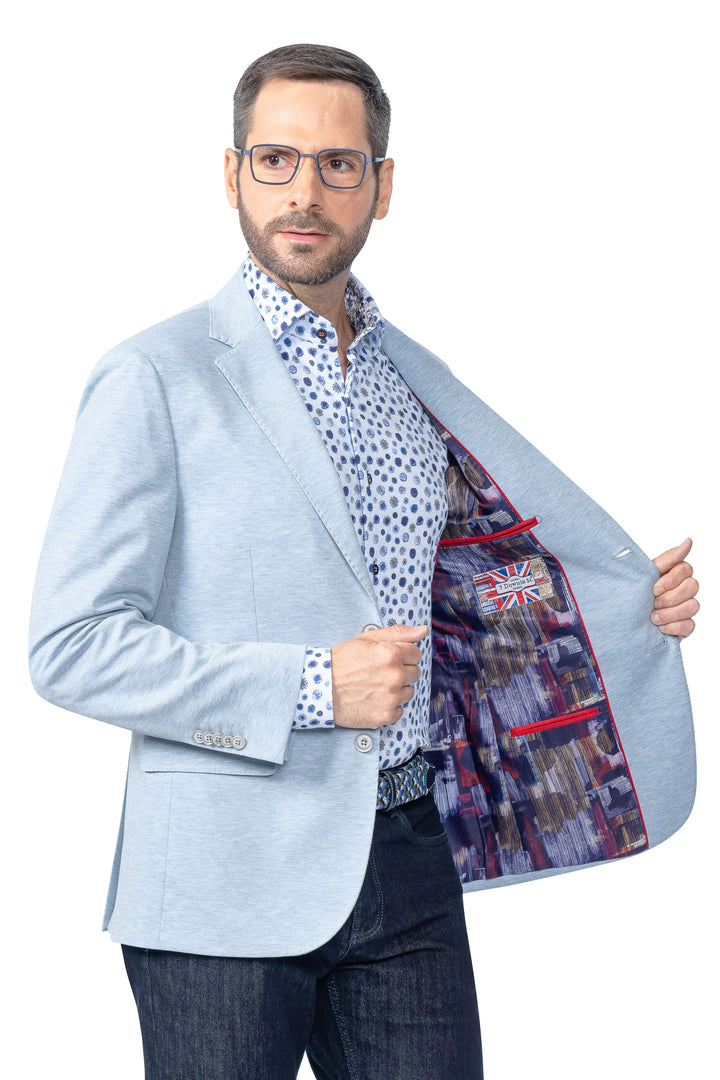 Logan Light Blue Travel Stretch Blazer