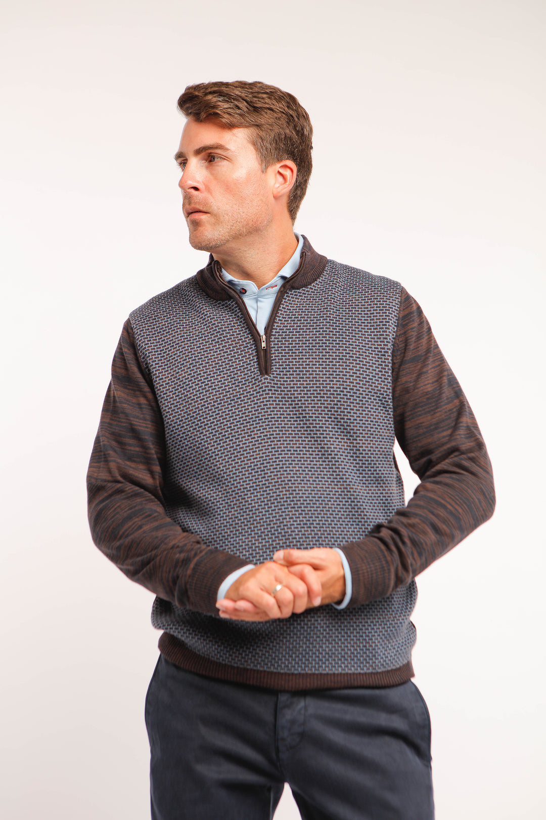 Verdun 1/4 Zip Brown - 7 Downie St.®