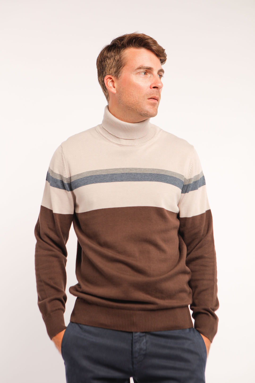 Ancona Multi-Brown Turtleneck - 7 Downie St.®