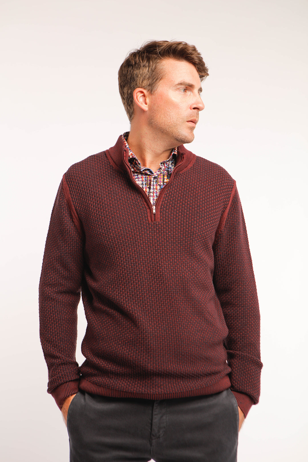 Arista 1/4 Zip Burgundy - 7 Downie St.®