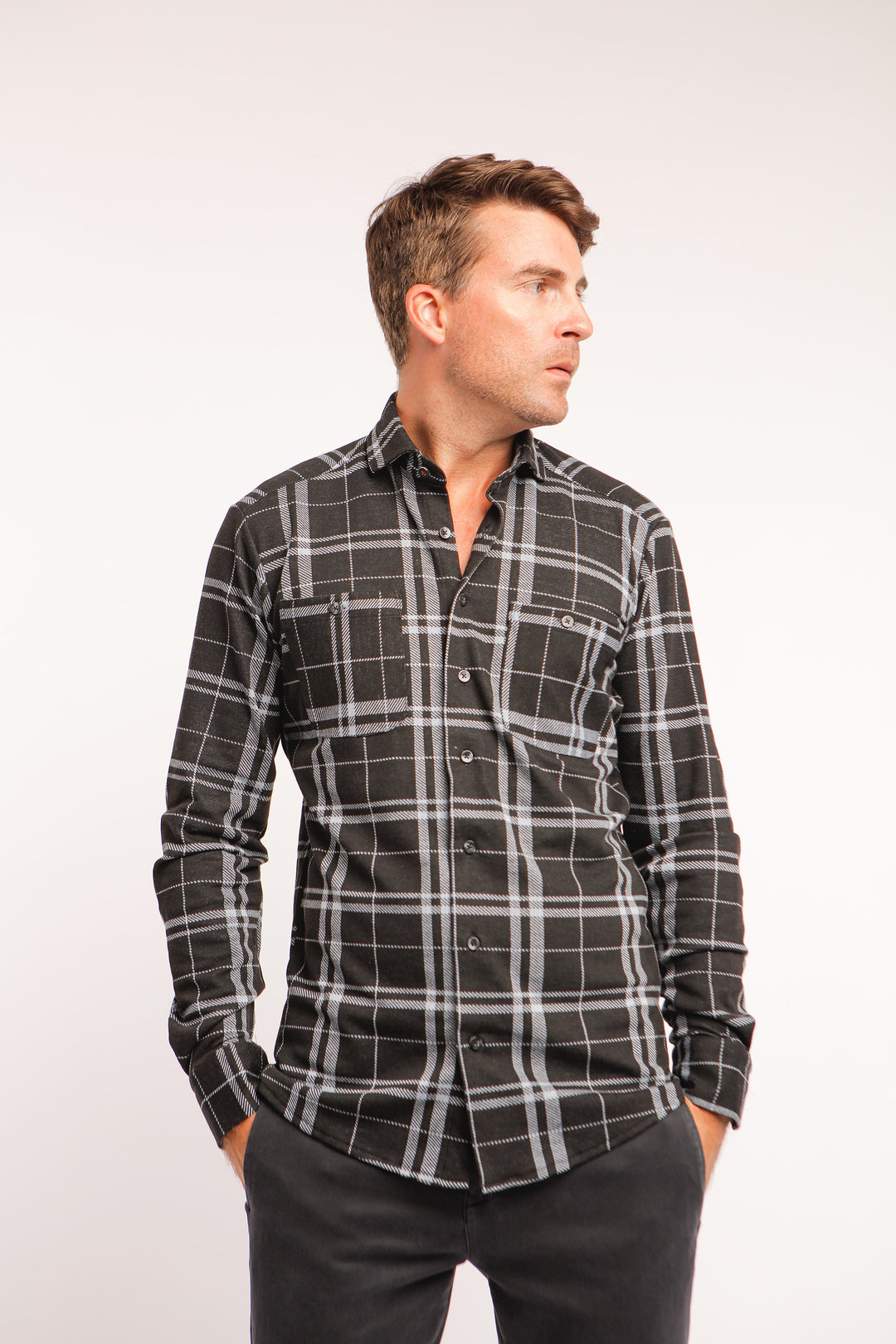 Black and Blue Plaid Overshirt - 7 Downie St.®