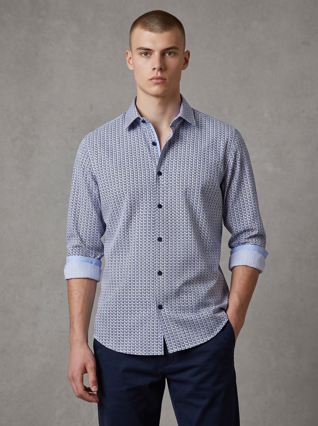 NYL-04 -  ULTRASTRETCH NYLON SHIRT - BROWN