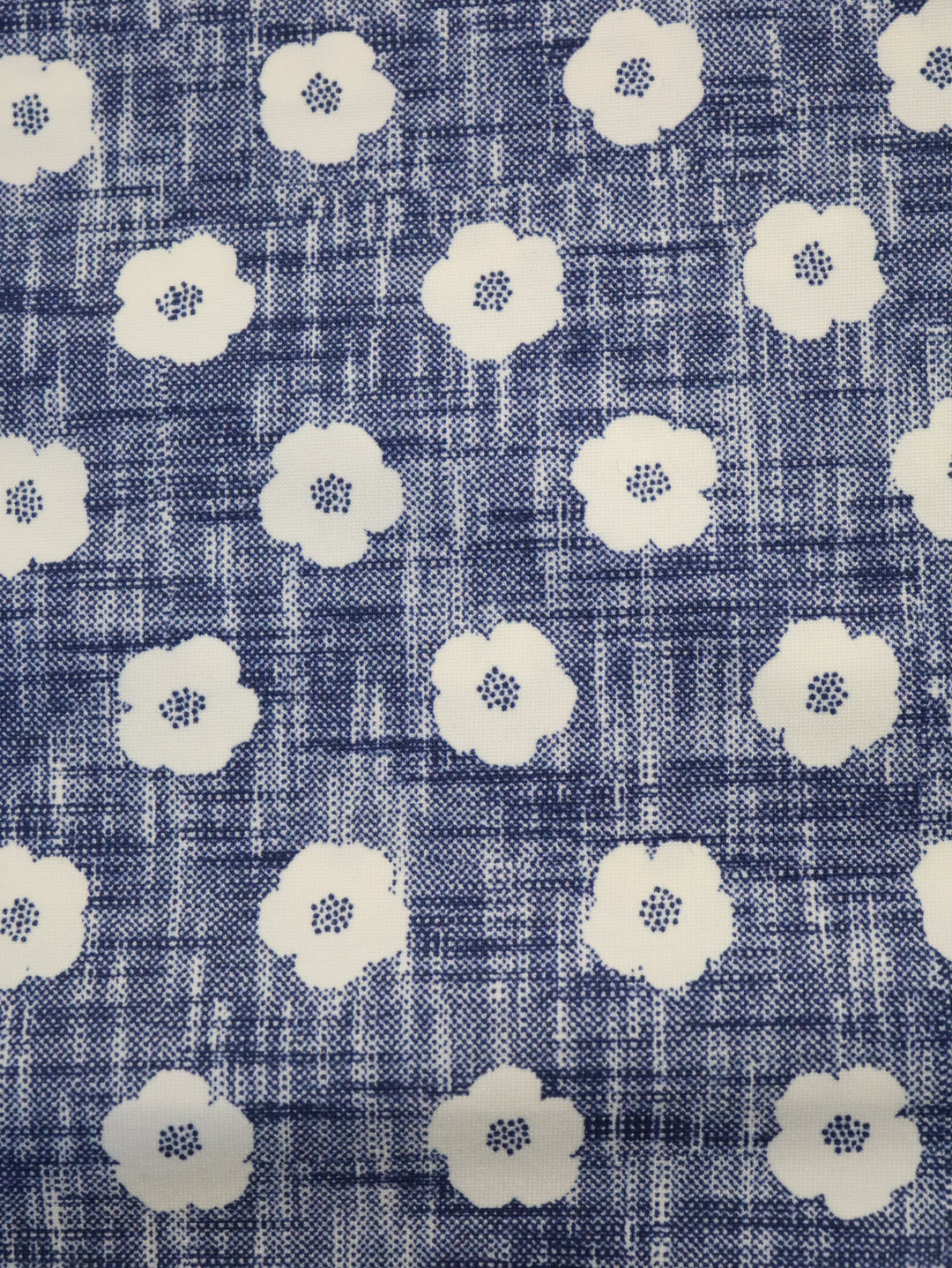 NYL-05 -  FLORAL ULTRASTRETCH NYLON SHIRT - BLUE