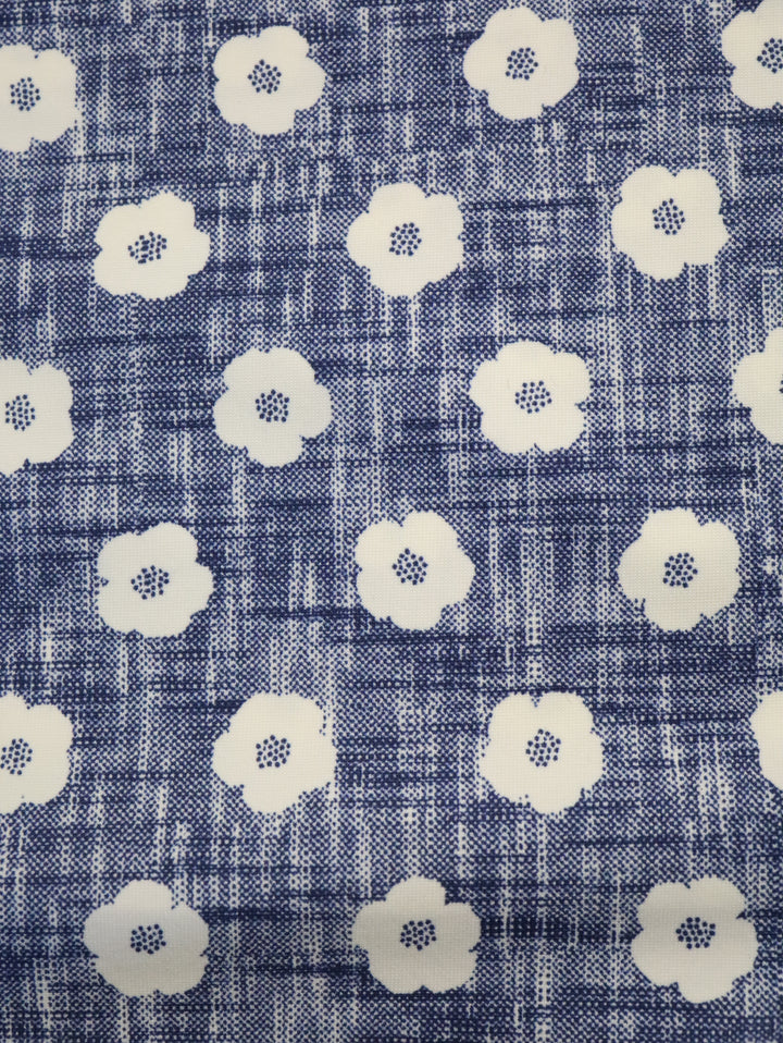 NYL-05 -  FLORAL ULTRASTRETCH NYLON SHIRT - BLUE