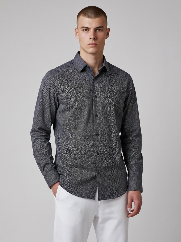 NYL-09 - ULTRASTRETCH NYLON SHIRT - BLACK