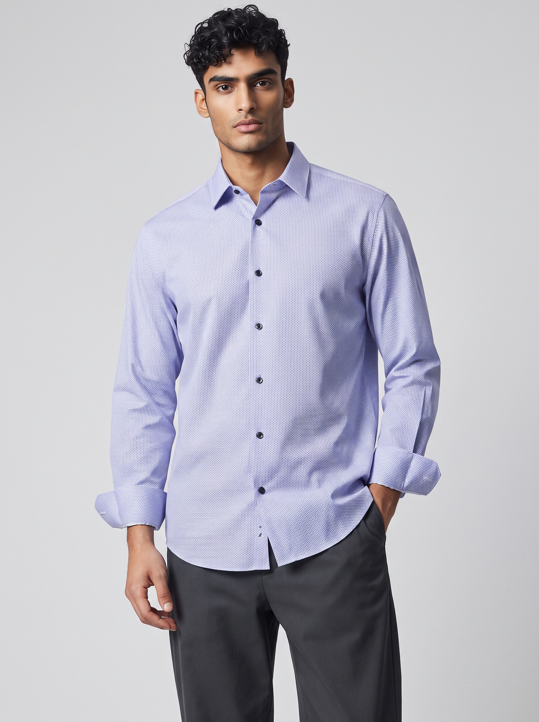 NYL-12 - PRINTED ULTRASTRETCH NYLON SHIRT - BLUE