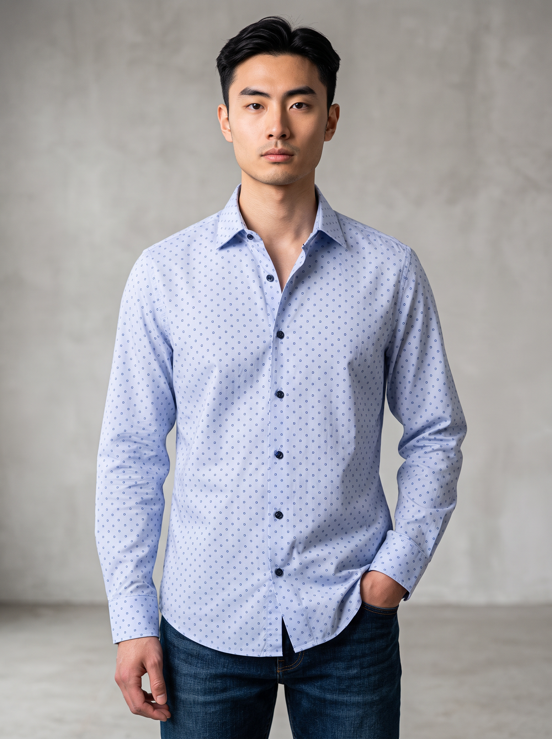 NYL-19 - ULTRASTRETCH NYLON SHIRT - BLUE