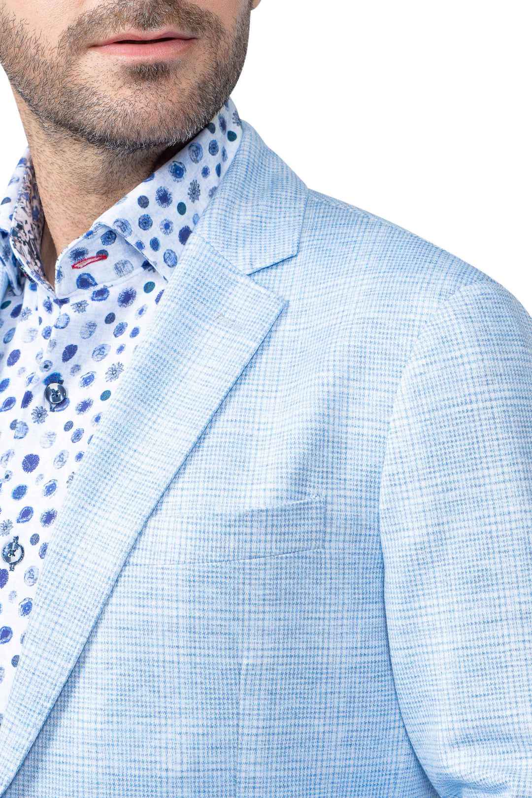 Nantucket Light Blue Plaid Stretch Blazer