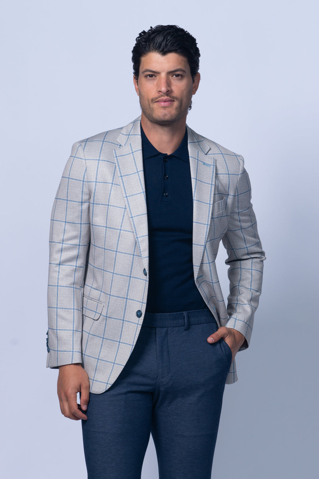 Oakdale Beige Cotton Printed Stretch Knit