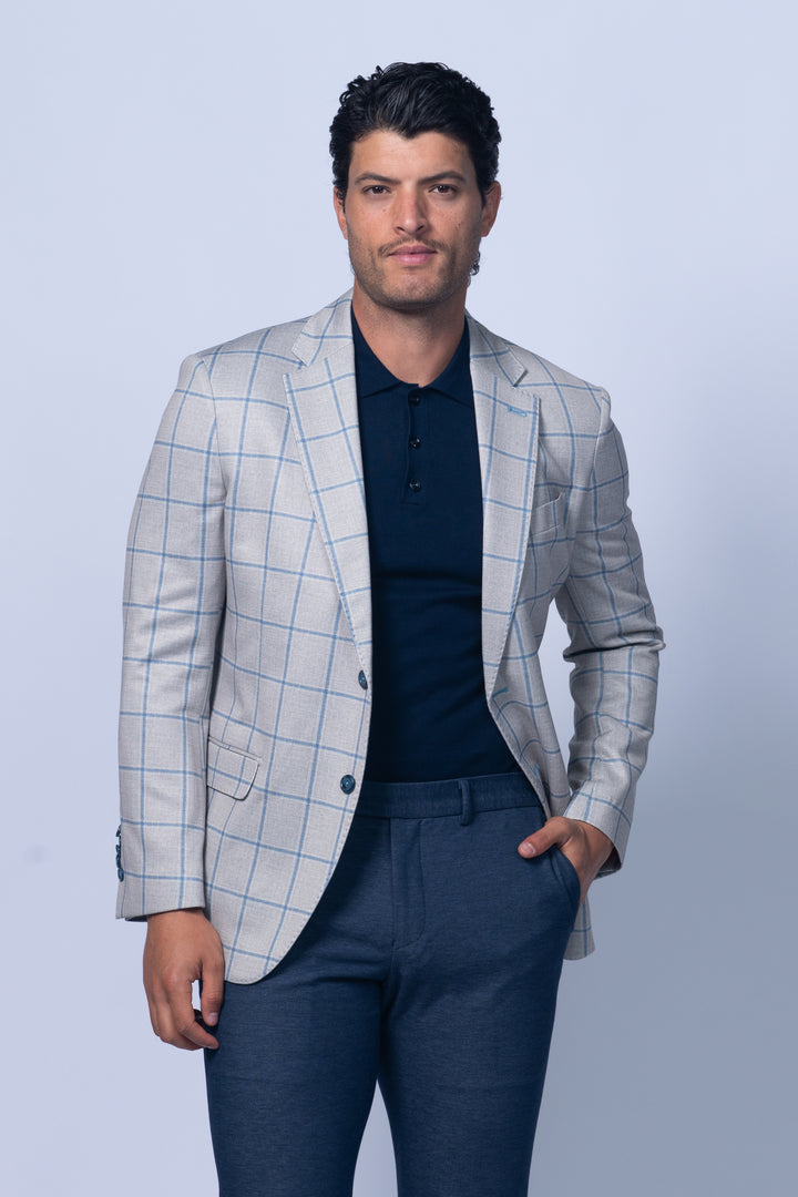 Oakdale Beige Cotton Printed Stretch Knit