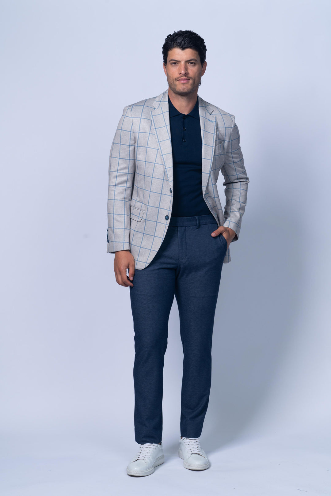 Oakdale Beige Cotton Printed Stretch Knit