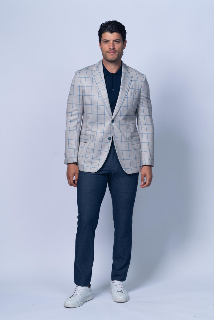 Oakdale Beige Cotton Printed Stretch Knit