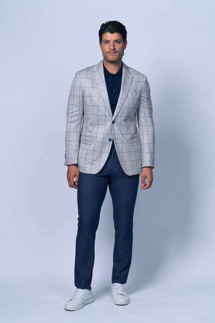 Oakdale Beige Cotton Printed Stretch Knit