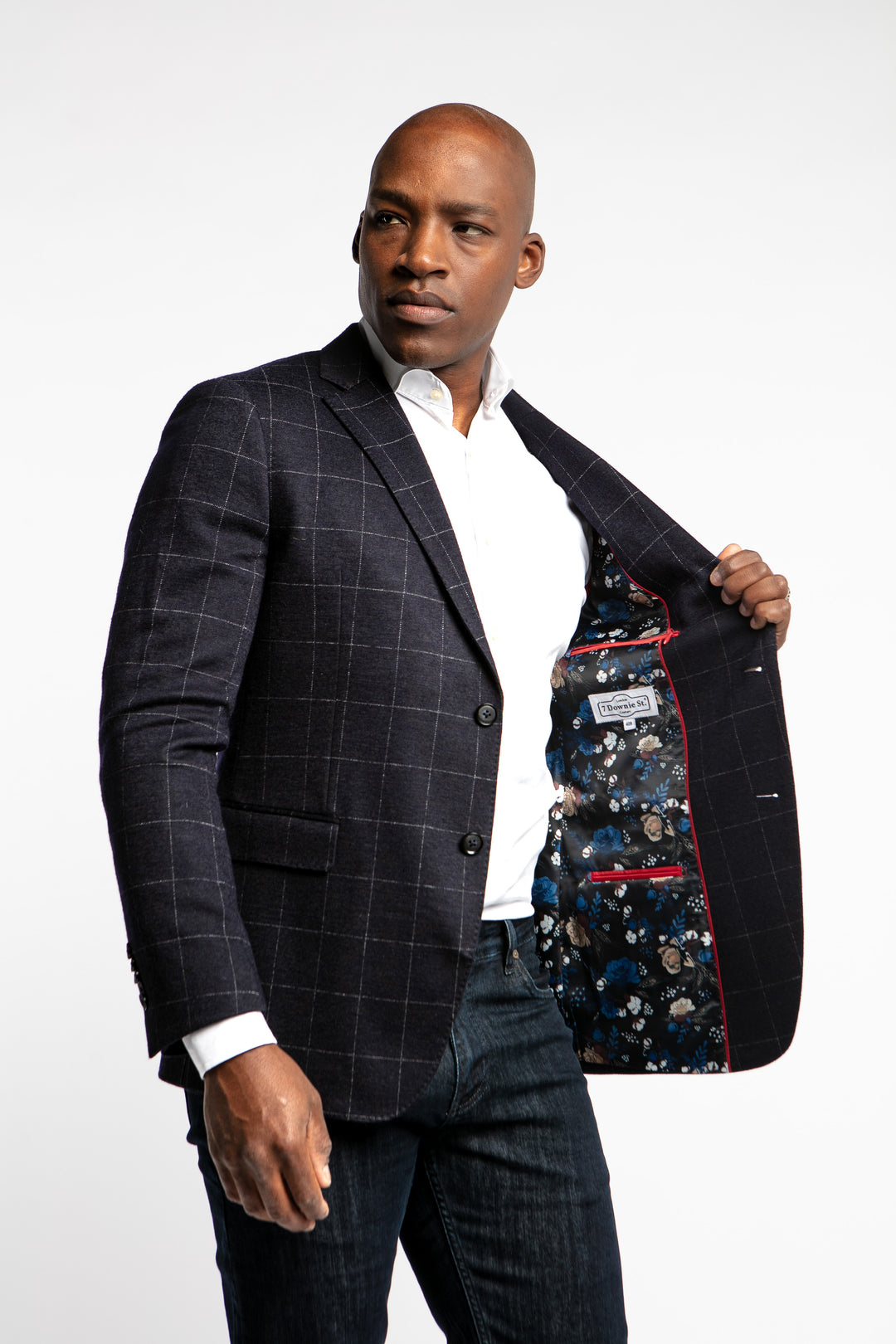 Owens Navy Windowpane Wool Blend Sport Coat - 7 Downie St.®