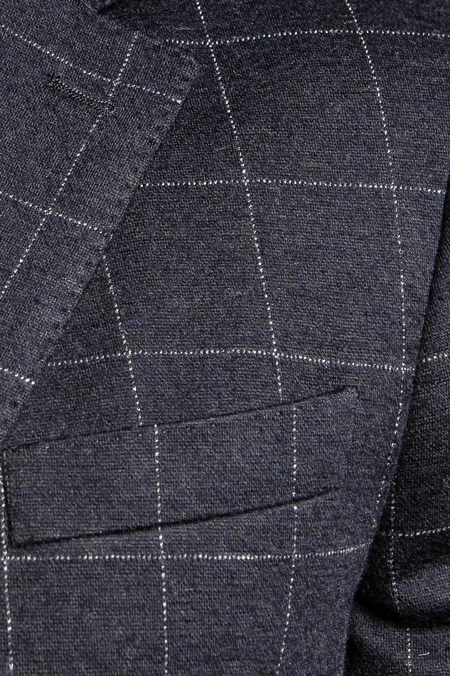 Owens Navy Windowpane Wool Blend Sport Coat - 7 Downie St.®