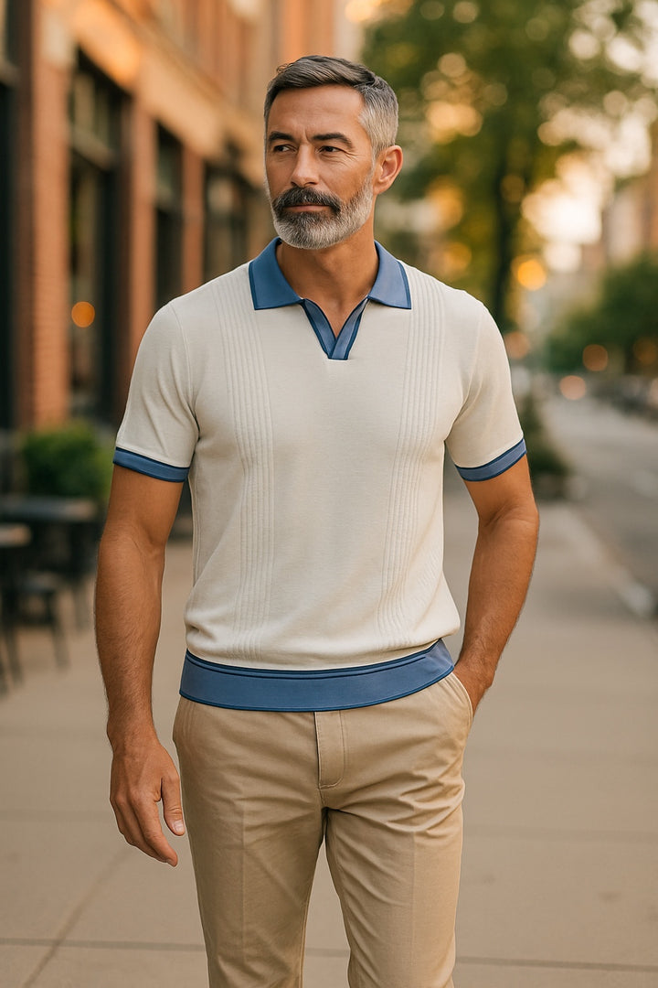 Johnny Collar Polo in White