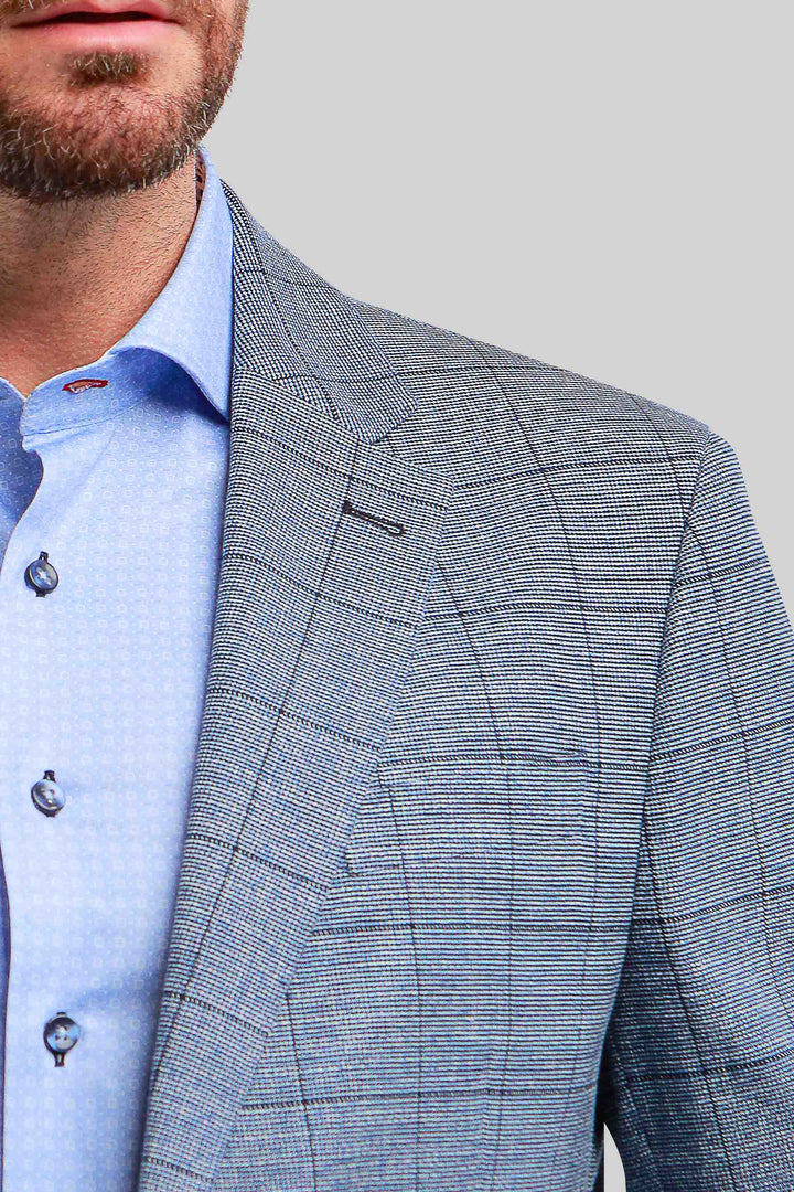 Potenza Blue Cotton Plaid Blazer - 7 Downie St.®