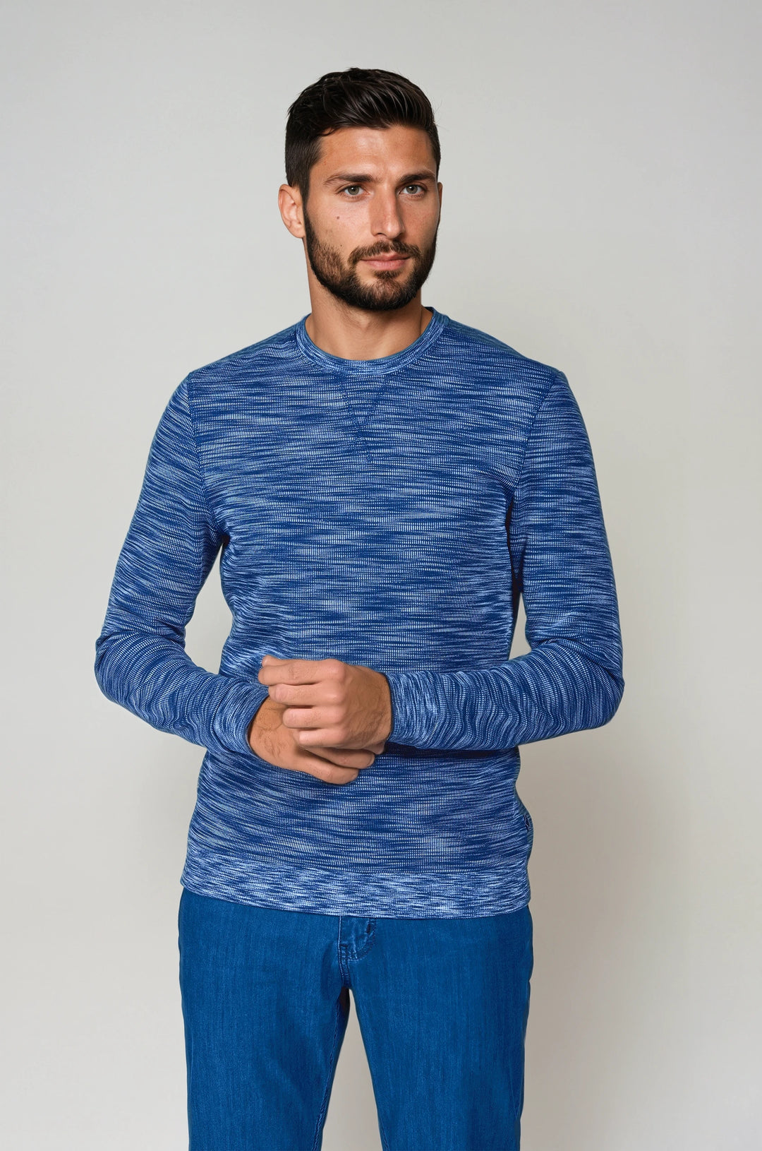 Raffino Cotton Blend Crewneck Blue - 7 Downie St.®